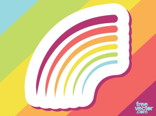 Rainbow Badge Free Vector