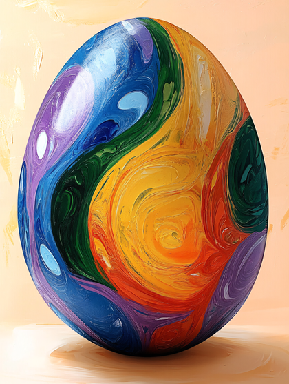 Rainbow Swirl Easter Egg