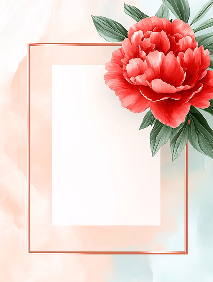 Red Peony Frame