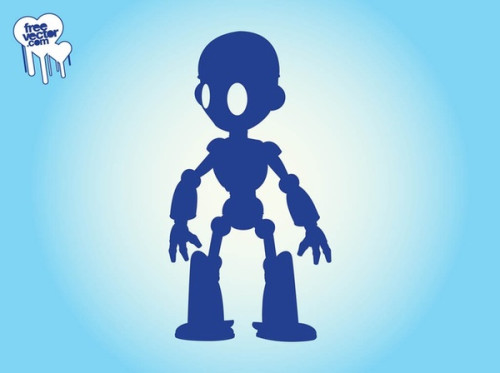 Robot Silhouette Free Vector