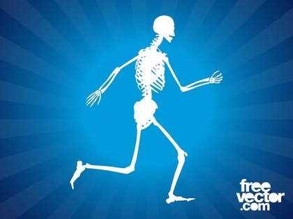 Running Skeleton Free Vector