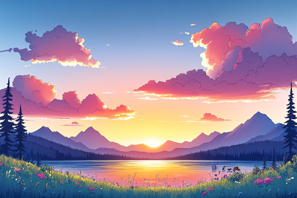 Serene Sunset Landscape