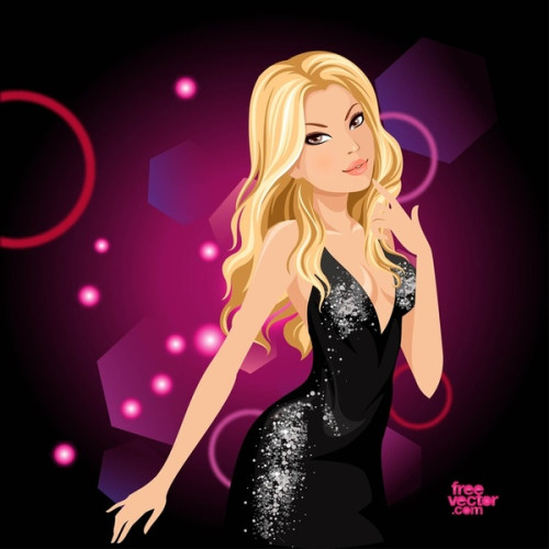 Sexy Blonde Girl Free Vector
