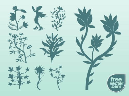 Silhouette Plants Free Vector