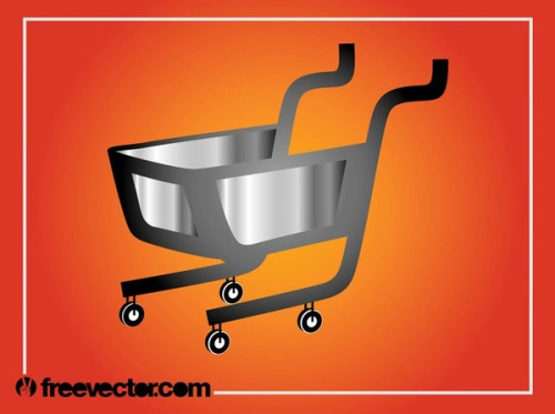 Silver Shopping Cart Free Vector
