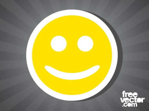 Smiley Face Sticker Free Vector