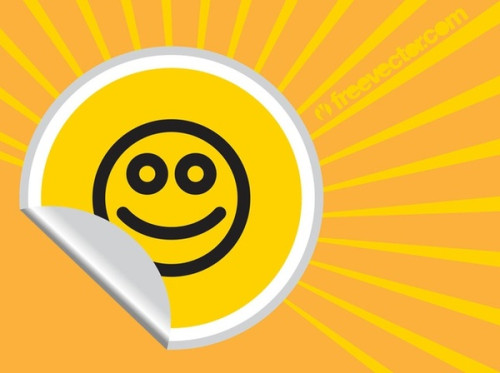 Smiley Sticker Free Vector