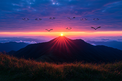 Smiley Sunrise Mountain Vista