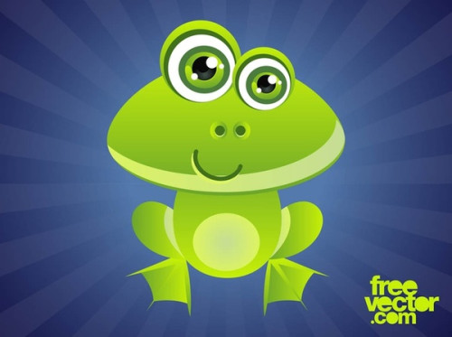 Smiling Cartoon Frog Free Vector
