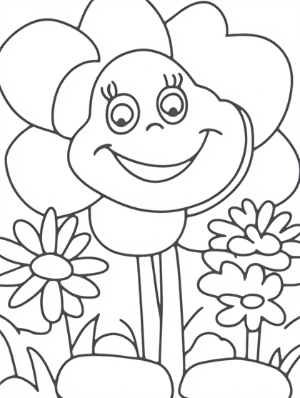 Smiling Flower Cartoon