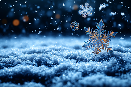 Snowflake Winter Night