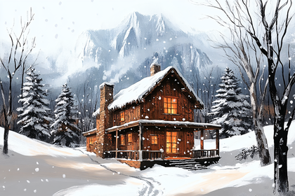 Snowy Cabin Retreat