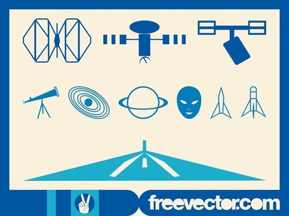 Space Exploration Set Free Vector