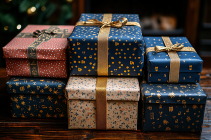 Stacked Christmas Gifts