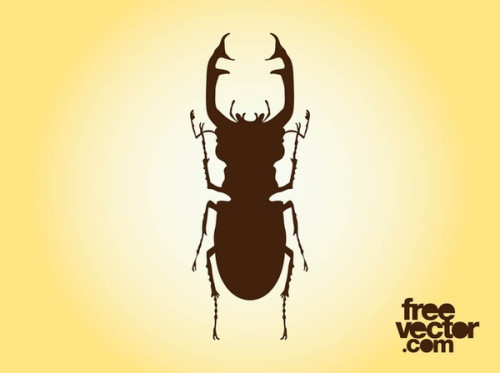 Stag Beetle Silhouette Free Vector