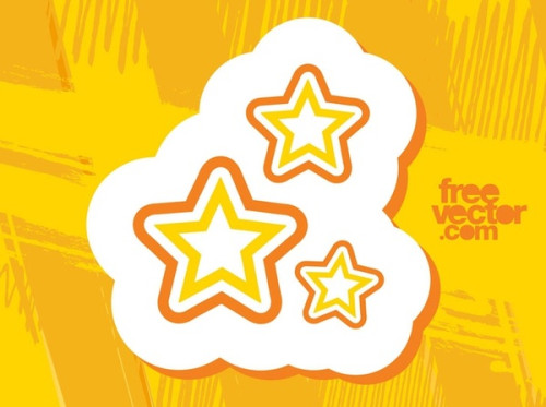 Stars Sticker Free Vector