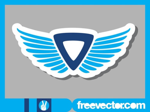 Sticker With Wings Free Vector