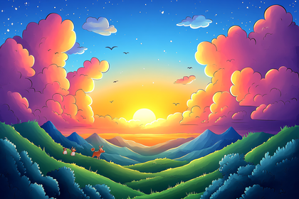 Sunset Mountain Landscape