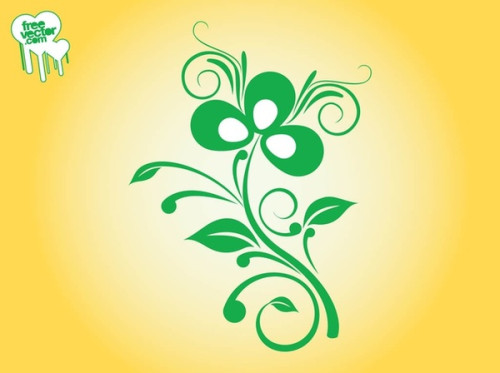 Swirling Plant Design Free Vector