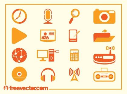 Tech Icons Free Vector