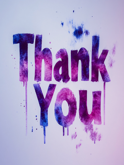 Thank You, Color Burst, Watercolor
