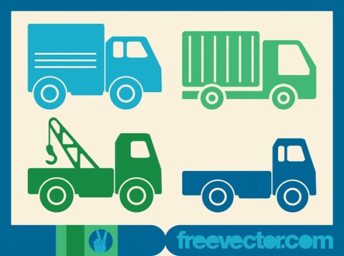 Trucks Icons Free Vector