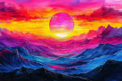 Vibrant Mountain Sunset