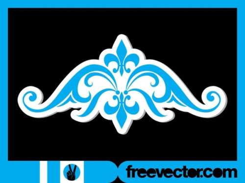 Vintage Floral Sticker Free Vector
