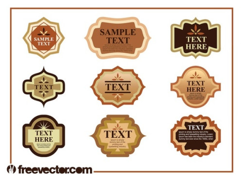 Vintage Product Labels Set Free Vector