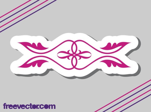 Vintage Scroll Sticker Free Vector