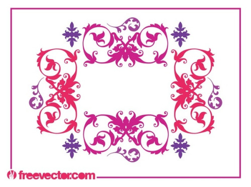 Vintage Swirling Flowers Free Vector