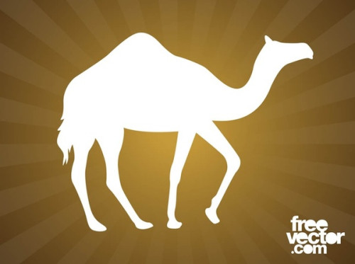 Walking Camel Silhouette Free Vector