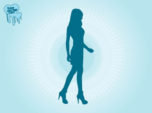 Walking Model Girl Free Vector