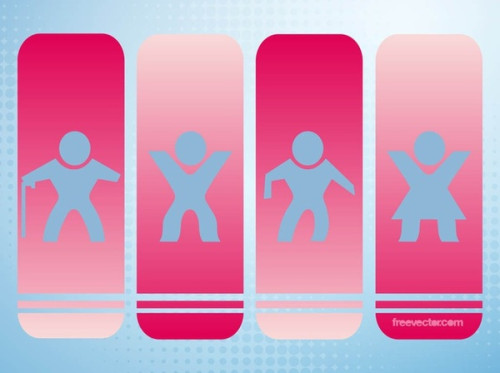 Walking People Icons Free Vector