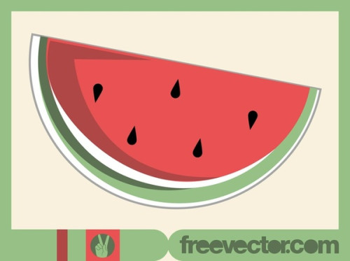 Watermelon Sticker Free Vector