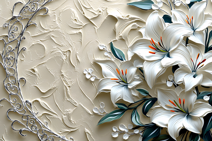 White Lilies and Silver Embellishment
