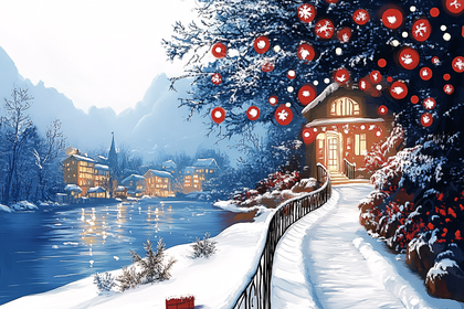 Winter Village Christmas Night