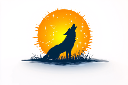 Wolf Howling Moon Silhouette