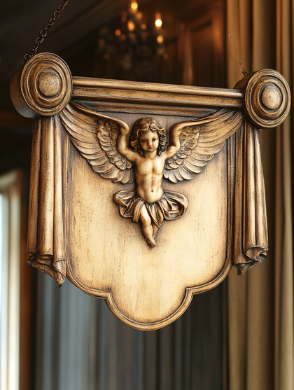 Wooden Angel Ornament Sign