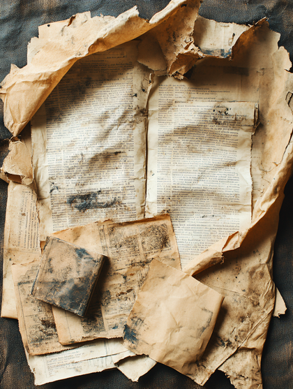 Worn Antique Paper with Text