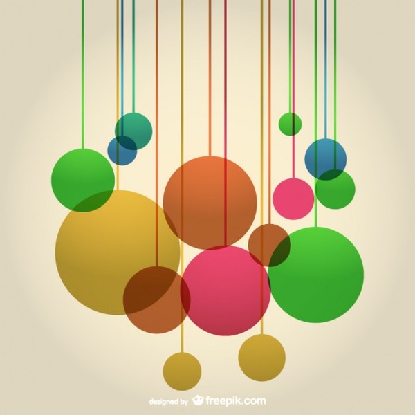 Abstract Round Shapes Composition Background Free Vector