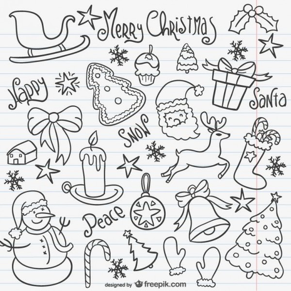 Download Christmas Doodles Pack Free Vector SVG Cut Files