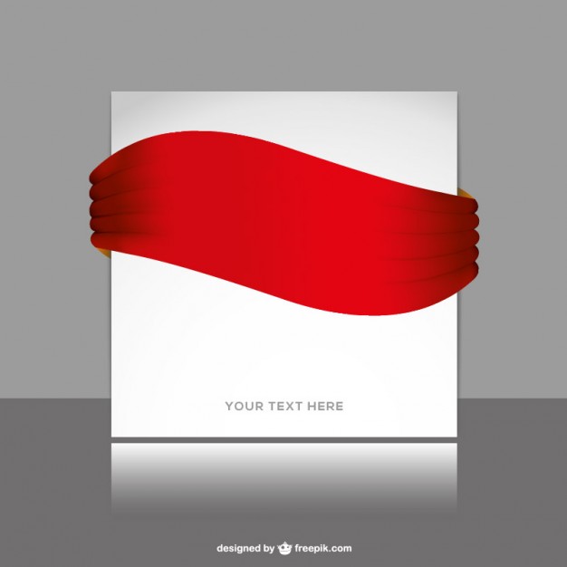 Download Red Ribbon Mockup Template Free Vector