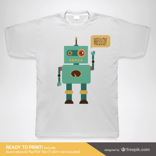 Robot T Shirt Template Free Vector