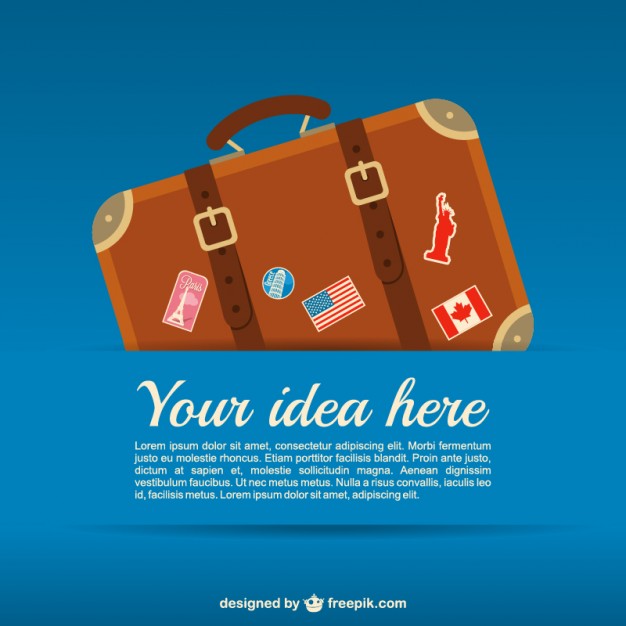 Travel Suitcase Template Free Vector