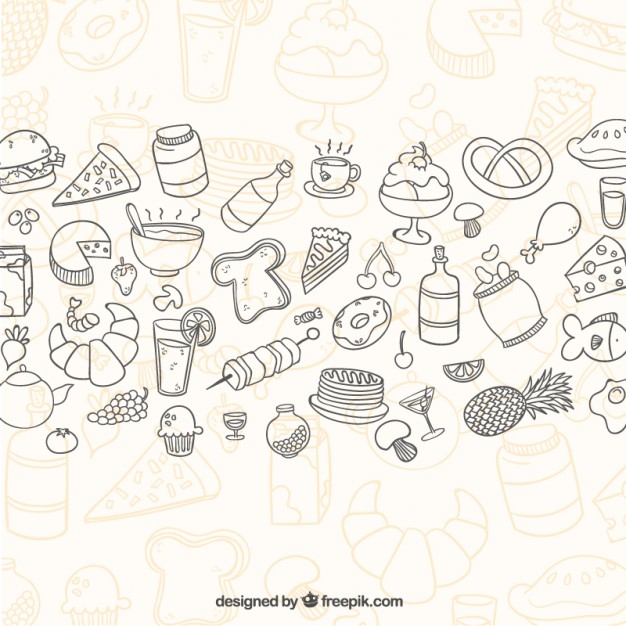 Sketchy Food Background Free Vector