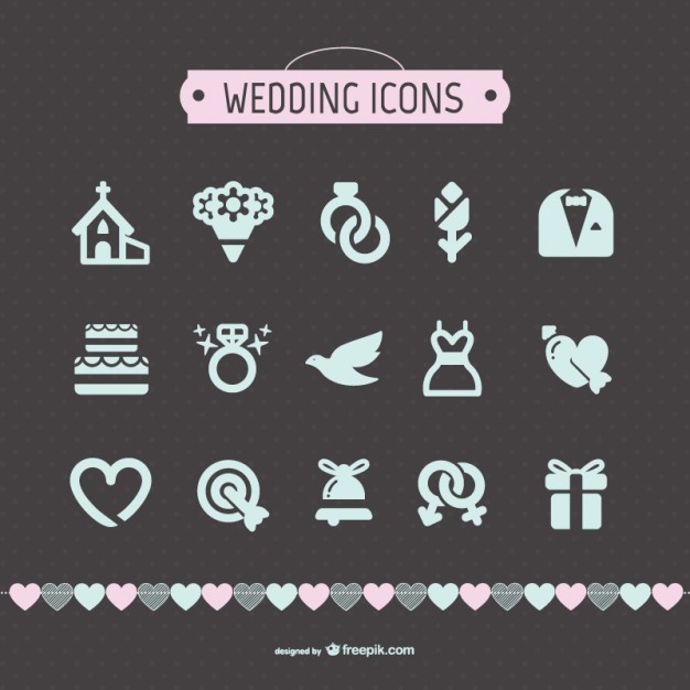 Download Wedding Icons Collection Free Vector