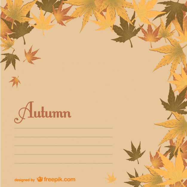 Autumn Template with Leaves Free Vector