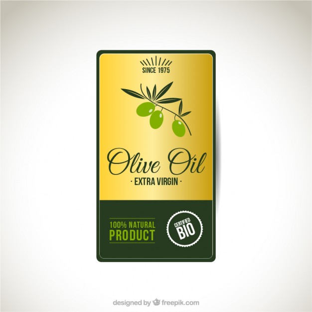 Olive Oil Label Free Vector