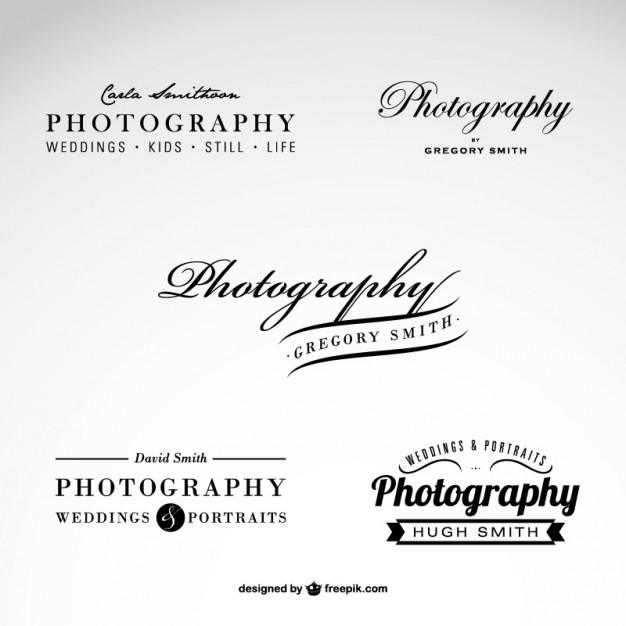 Photography Business Logo Set Free Vector